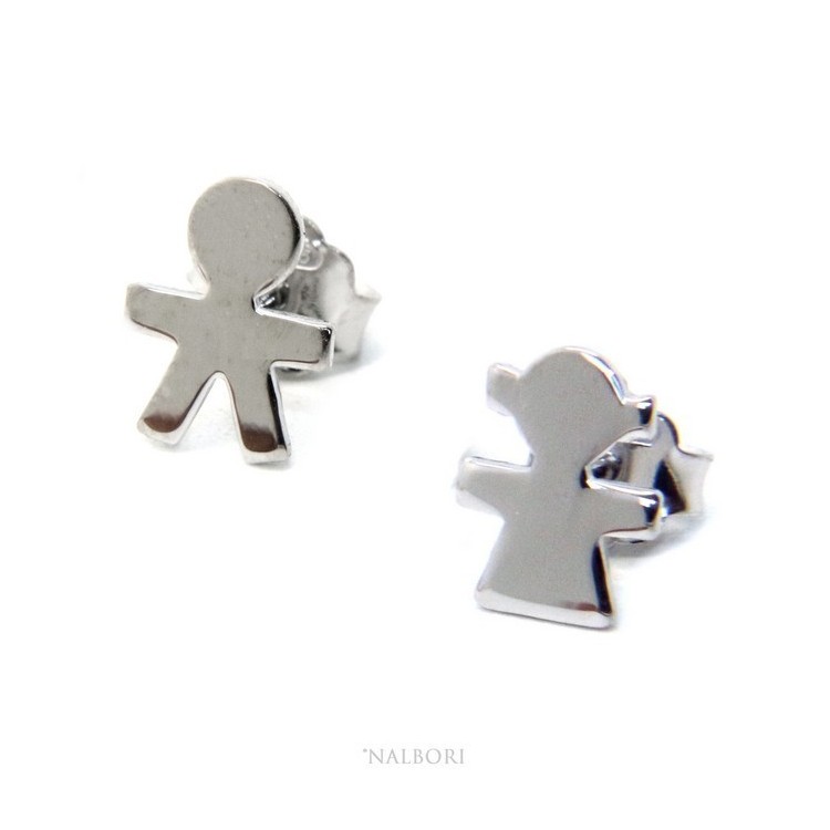 NSA|NALBORI 925 sterling silver earrings: baby boy or baby girl Light gold Yellow and white satin