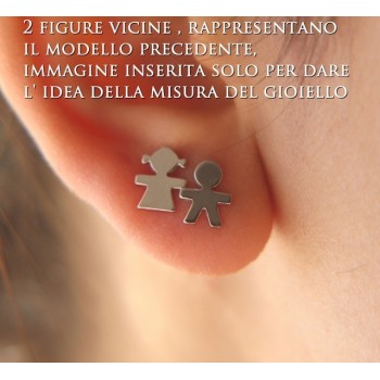 NSA|NALBORI orecchini Argento 925 massiccio bambino bimbo o Bambina bimba Oro Giallo bianco chiaro e satinato