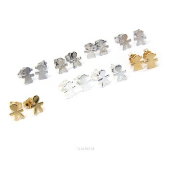 NSA|NALBORI 925 sterling silver earrings: baby boy or baby girl Light gold Yellow and white satin