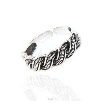 NSA|Silver 925: Ring man faith woman braid braid open adjustable dark band