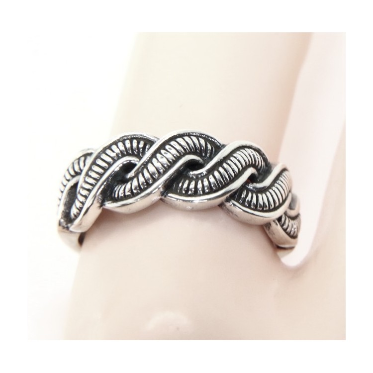 NSA|Silver 925: Ring man faith woman braid braid open adjustable dark band