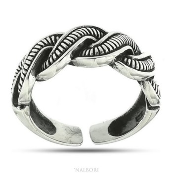 NSA|Silver 925: Ring man faith woman braid braid open adjustable dark band