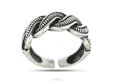 NSA|Silver 925: Ring man faith woman braid braid open adjustable dark band