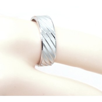 NSA|Silver 925: Solid diamond ring faith 6 mm oblique for men or women