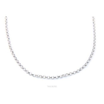 NSA|NALBORI collana donna o uomo rolo' ARGENTO 925 cm 45 + 5 in 2 colori