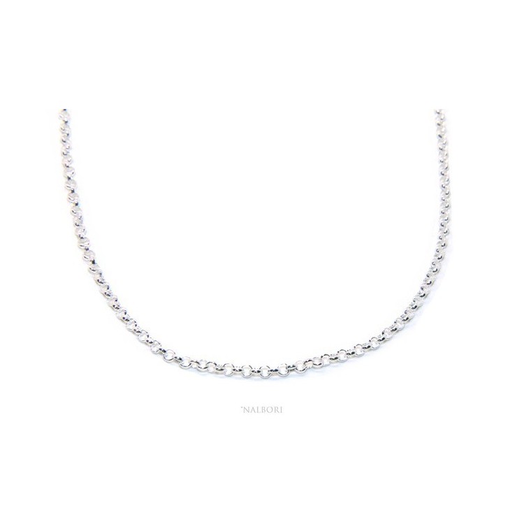 NSA|NALBORI necklace woman or man rolo 'SILVER 925 cm 45 + 5 in 2 colors