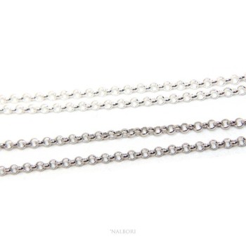 NSA|NALBORI collana donna o uomo rolo' ARGENTO 925 cm 45 + 5 in 2 colori