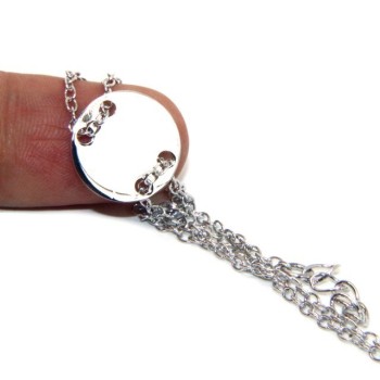 NSA|Bracciale uomo donna Argento 925 con bottone centrale rodiato 17,00 - 20,00 cm