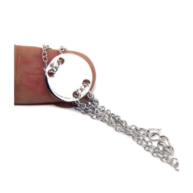 NSA|Bracciale uomo donna Argento 925 con bottone centrale rodiato 17,00 - 20,00 cm