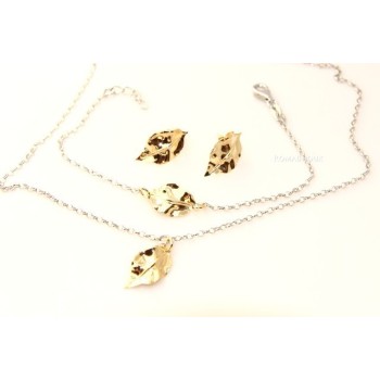 NSA|Gioielli donna in argento 925 realizzati in microfusione foglia oro 2 colori