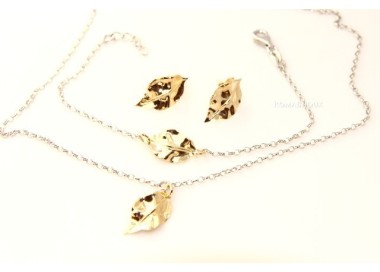 NSA|Gioielli donna in argento 925 realizzati in microfusione foglia oro 2 colori