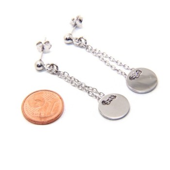 NSA|Silver 925: women's earrings with ball and button pendant