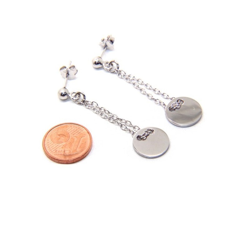 NSA|Silver 925: women's earrings with ball and button pendant