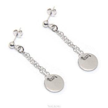 NSA|Silver 925: women's earrings with ball and button pendant