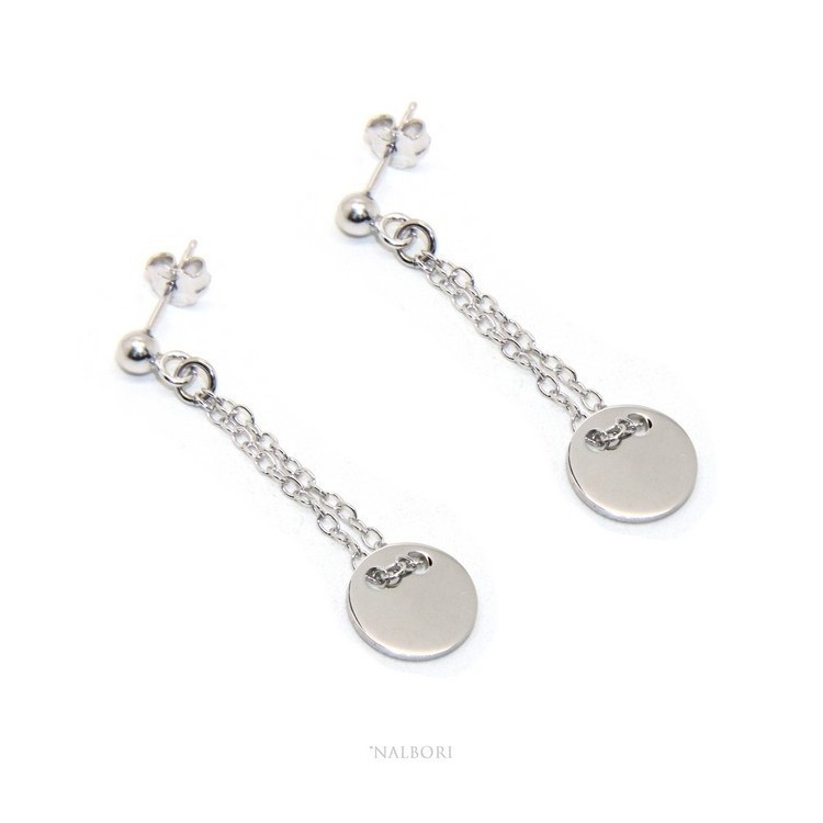 NSA|Silver 925: women's earrings with ball and button pendant