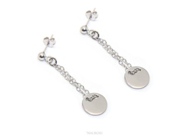 NSA|Silver 925: women's earrings with ball and button pendant