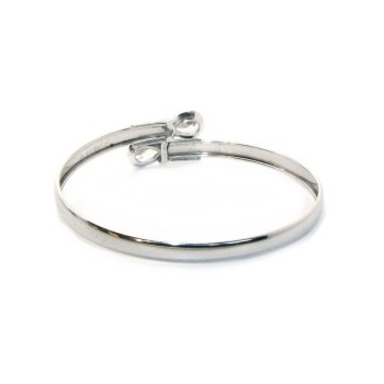 NSA|SILVER 925: Woman slave bracelet open contrarie 'white zircon drop 2 griffe