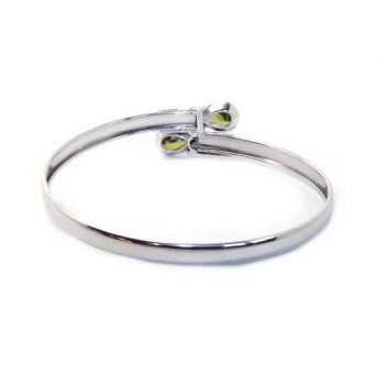 NSA|SILVER 925: Woman slave bracelet open contrarie red zircon drop 2 griffe