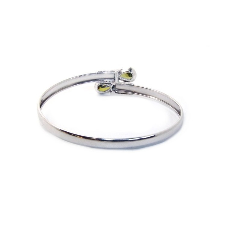 NSA|ARGENTO 925 : Bracciale donna schiava aperto contrarie' zircone rosso  goccia 2 griffe