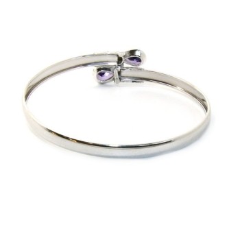 NSA|ARGENTO 925 : Bracciale donna schiava aperto contrarie' zircone verde  goccia 2 griffe