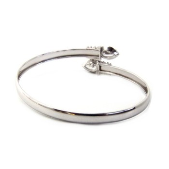 NSA|SILVER 925: Woman slave bracelet open contrarie 'white zircon drop 4 griffe