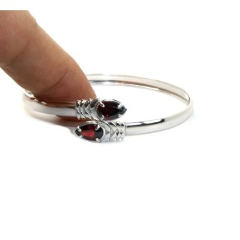 NSA|SILVER 925: Woman slave bracelet open contrarie rose zircon drop 4 griffe