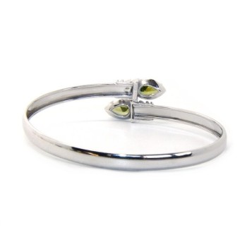 NSA|SILVER 925: Woman slave bracelet open contrarie red zircon drop 4 griffe