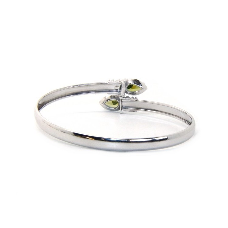 NSA|SILVER 925: Woman slave bracelet open contrarie red zircon drop 4 griffe