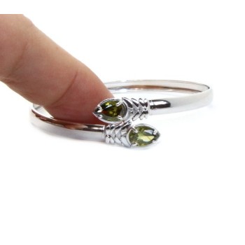 NSA|SILVER 925: Woman slave bracelet open contrarie red zircon drop 4 griffe