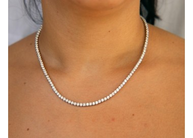 NSA|nalbori Argento 925 : Collana Collier donna modello Tennis con zirconi bianchi griffe 3 mm taglio brillante
