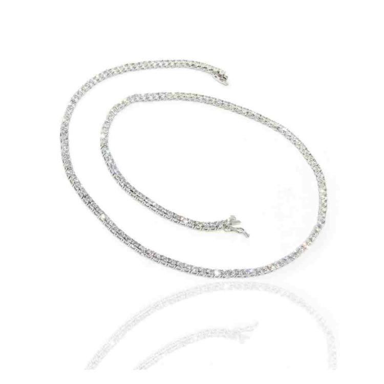 NSA|925: Necklace Collier Tennis woman model with cubic zirconia jaws 2,5 mm brilliant cut