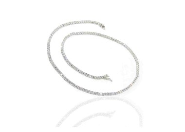 NSA|Collana Collier donna modello Tennis NALBORI in argento 925 con zirconi bianchi griffe 2,5 mm taglio brillante