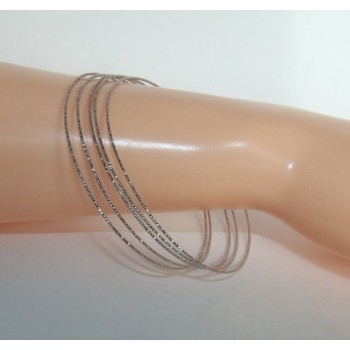 NSA|Silver 925 Bracelet bangle woman diamond circles 5 pieces