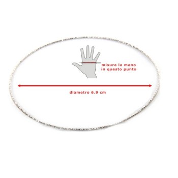 NSA|Argento 925 Bracciale bangle donna cerchi diamantati 5 pezzi