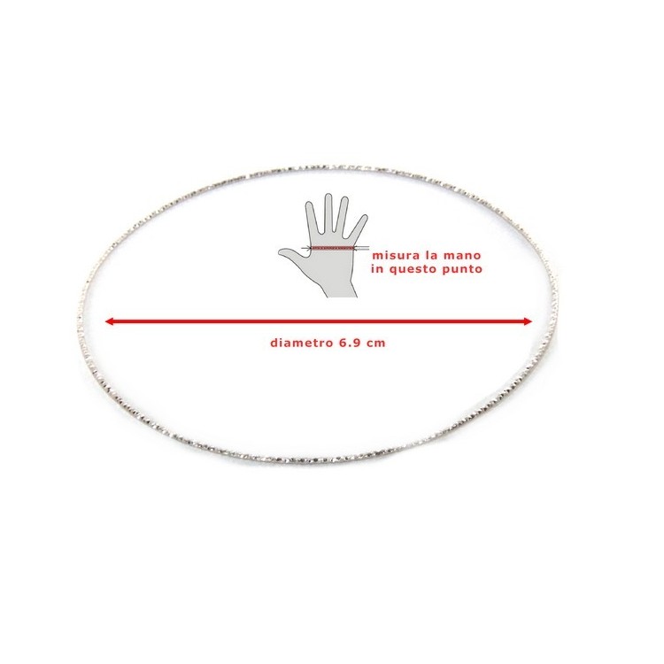 NSA|Argento 925 Bracciale bangle donna cerchi diamantati 5 pezzi