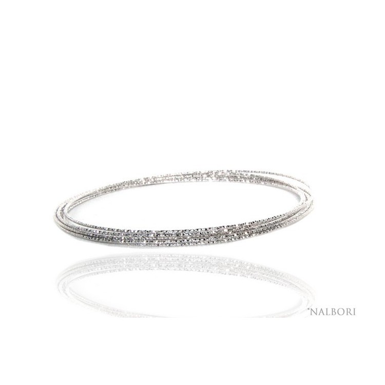 NSA|Silver 925 Bracelet bangle woman diamond circles 5 pieces