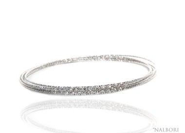NSA|Silver 925 Bracelet bangle woman diamond circles 5 pieces