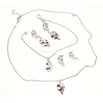 NSA|Gioielli donna in argento 925 realizzati in microfusione foglia argento