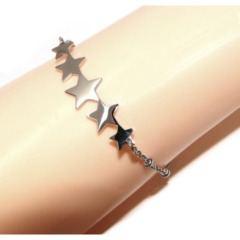 NSA|NALBORI anallergic steel woman bracelet with 5 stars central