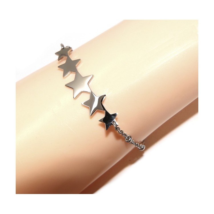 NSA|NALBORI anallergic steel woman bracelet with 5 stars central