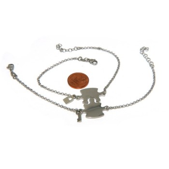 NSA|NALBORI double hypoallergenic steel bracelet he she key padlock puzzle