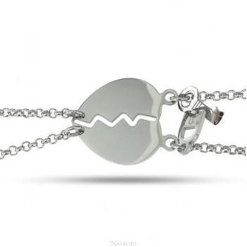 NSA|NALBORI double hypoallergenic steel bracelet he her heart key padlock