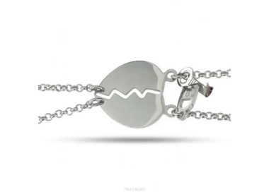 NSA|NALBORI double hypoallergenic steel bracelet he her heart key padlock