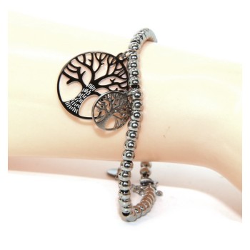 NSA|NALBORI bracelet anallergic steel balls with tree of life pendant