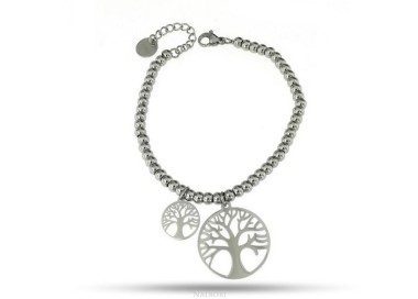NSA|NALBORI bracelet anallergic steel balls with tree of life pendant