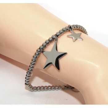 NSA|NALBORI bracelet anallergic steel balls with star pendant