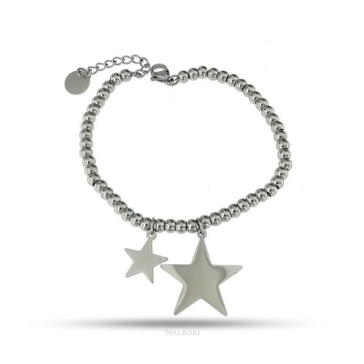 NSA|NALBORI bracelet anallergic steel balls with star pendant