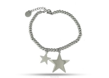 NSA|NALBORI bracelet anallergic steel balls with star pendant