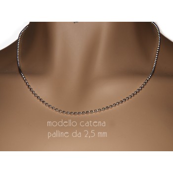 NSA|SILVER 925: Choker necklace dots balls balls 2.5 mm various lengths clear pattern bleached