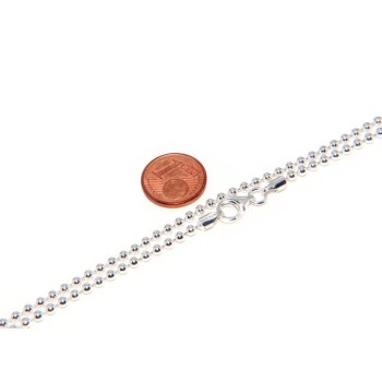 NSA|SILVER 925: Choker necklace dots balls balls 2.5 mm various lengths clear pattern bleached